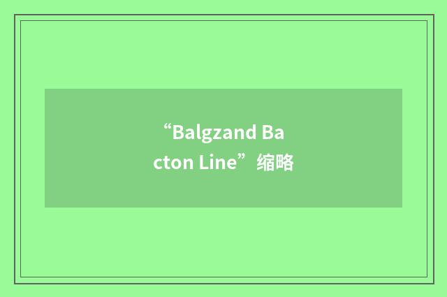 “Balgzand Bacton Line”缩略