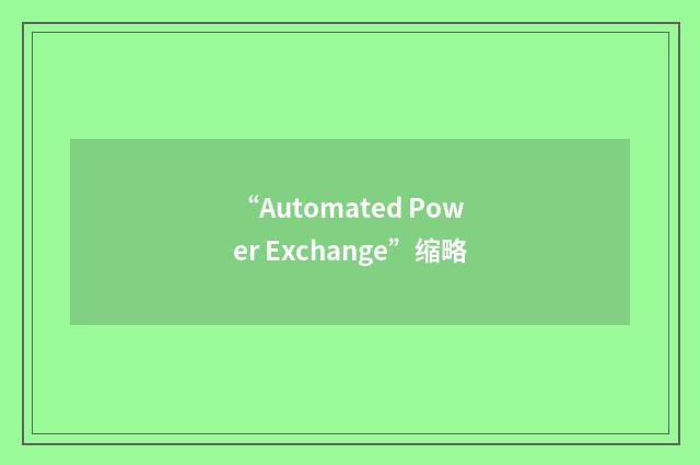 “Automated Power Exchange”缩略