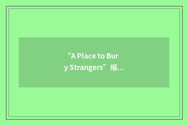 “A Place to Bury Strangers”缩略