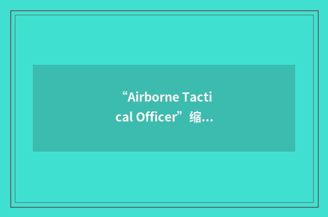 “Airborne Tactical Officer”缩略