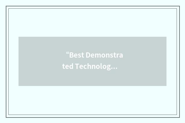 “Best Demonstrated Technology”缩略