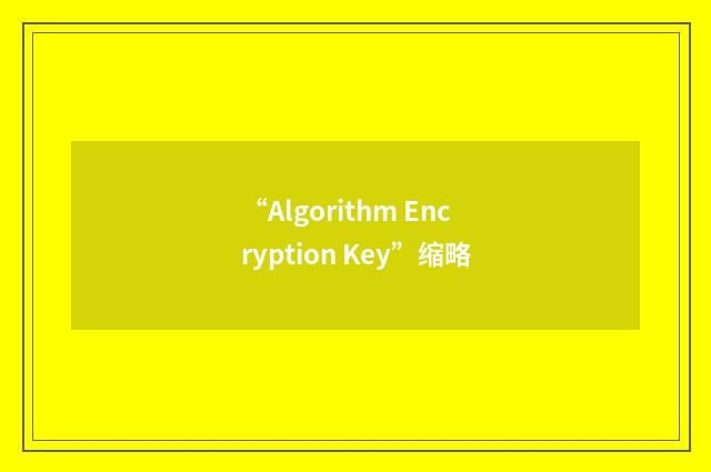 “Algorithm Encryption Key”缩略