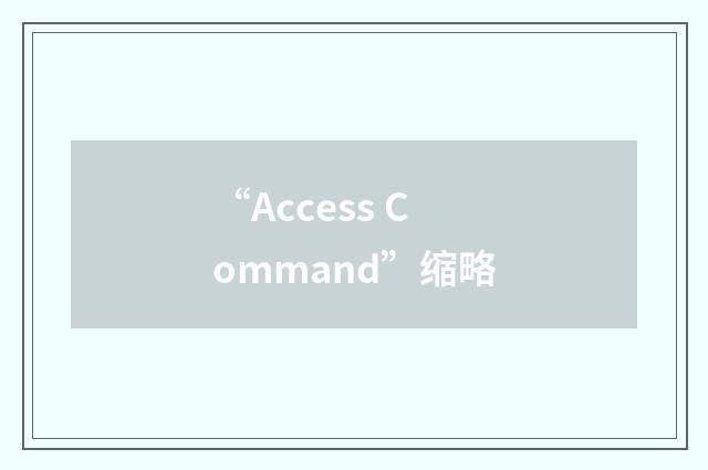 “Access Command”缩略