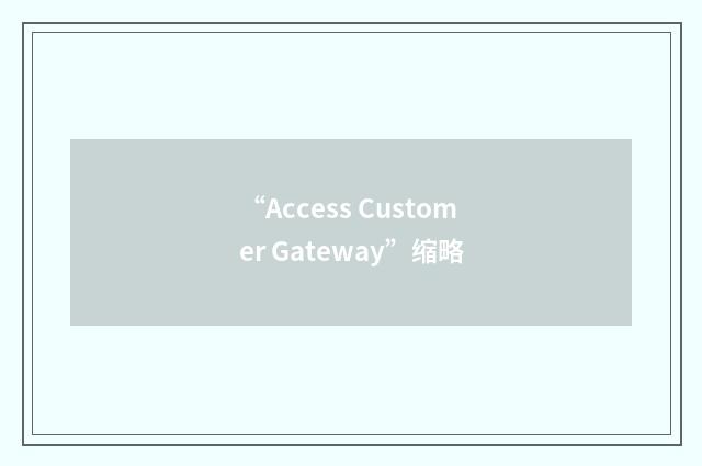 “Access Customer Gateway”缩略