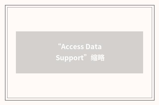 “Access Data Support”缩略
