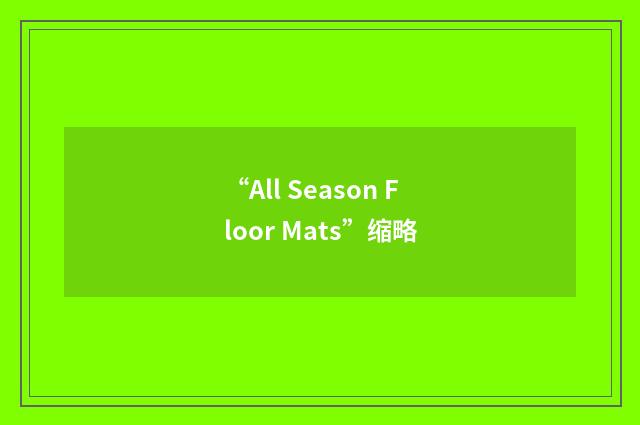 “All Season Floor Mats”缩略