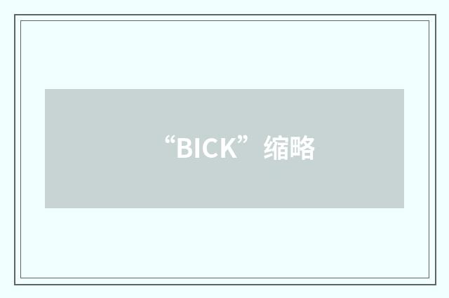 “BICK”缩略