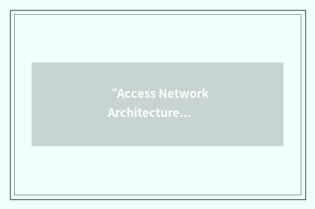“Access Network Architecture and Interfaces”缩略