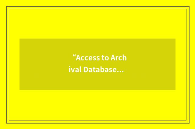 “Access to Archival Database”缩略