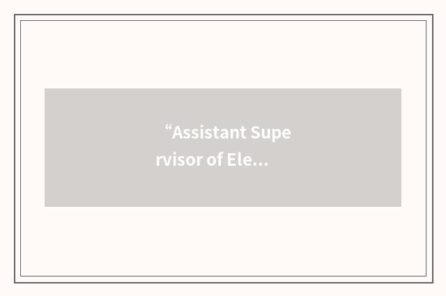 “Assistant Supervisor of Elections”缩略