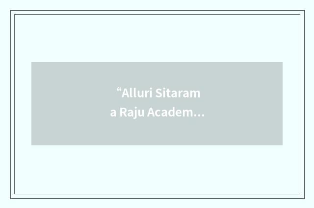 “Alluri Sitarama Raju Academy of Medical Sciences”缩略