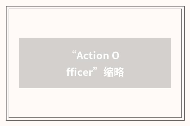 “Action Officer”缩略