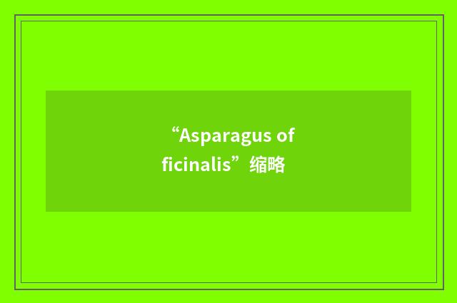 “Asparagus officinalis”缩略