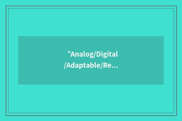 “Analog/Digital/Adaptable/Recorder Input/Output”缩略