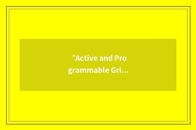 “Active and Programmable Grids Architectures and Components”缩略