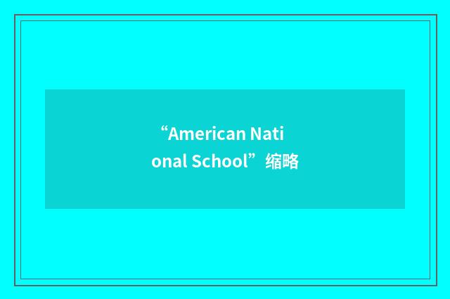 “American National School”缩略