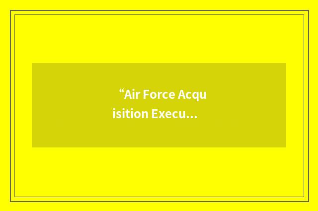 “Air Force Acquisition Executive”缩略