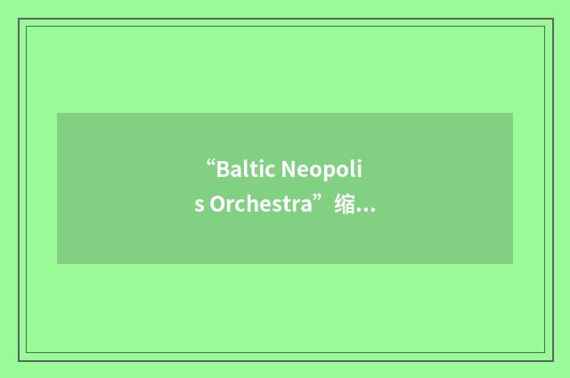 “Baltic Neopolis Orchestra”缩略