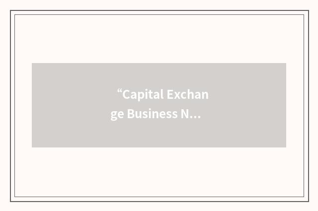 “Capital Exchange Business Network”缩略