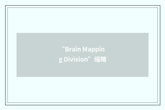 “Brain Mapping Division”缩略