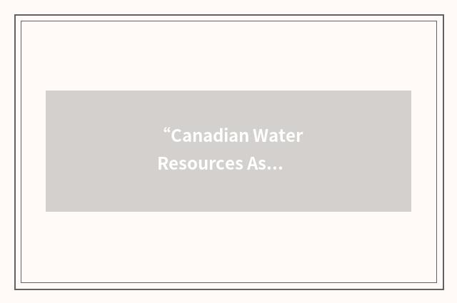 “Canadian Water Resources Association”缩略