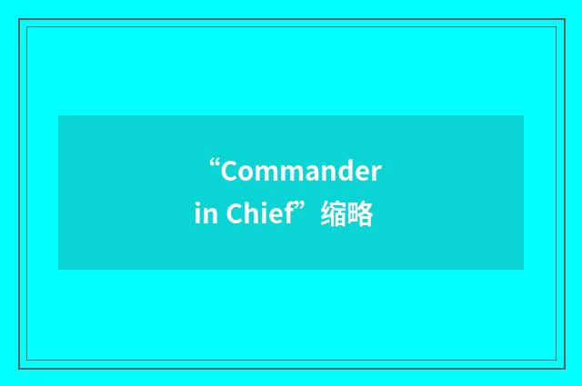 “Commander in Chief”缩略
