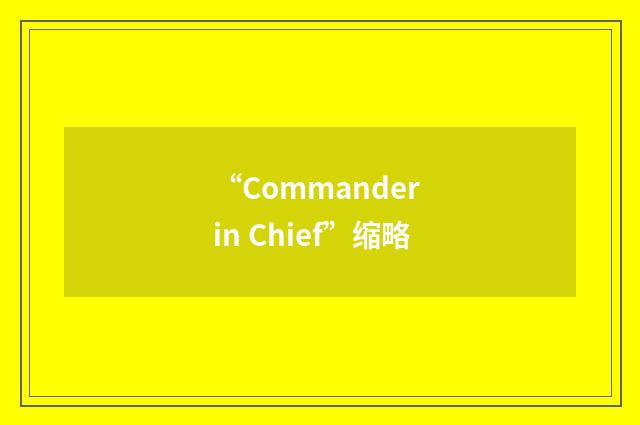 “Commander in Chief”缩略