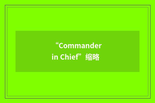 “Commander in Chief”缩略