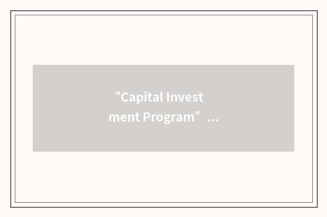 “Capital Investment Program”缩略
