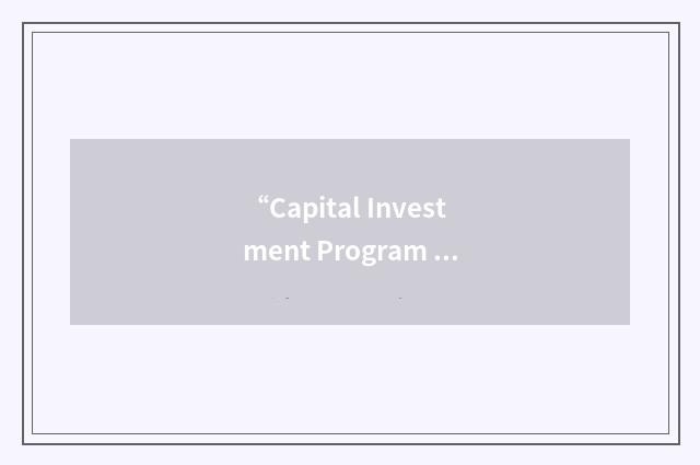 “Capital Investment Program - Database”缩略