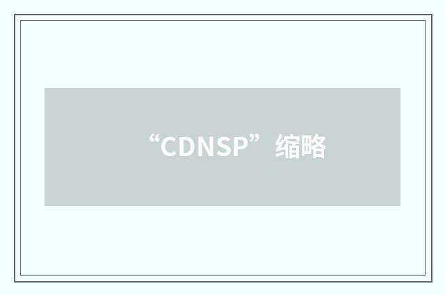 “CDNSP”缩略