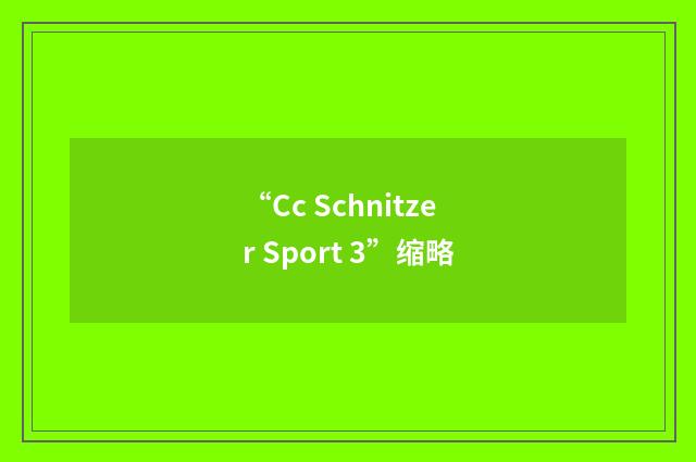 “Cc Schnitzer Sport 3”缩略