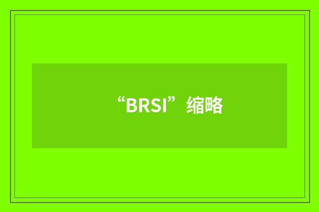 “BRSI”缩略