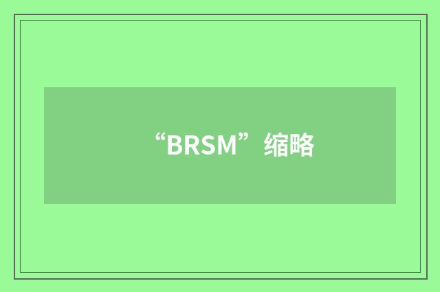 “BRSM”缩略