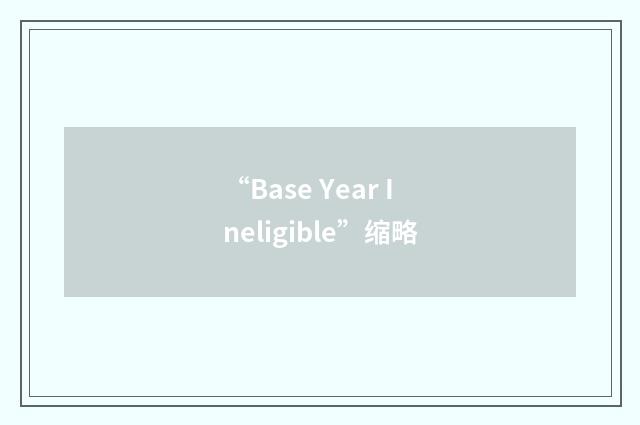 “Base Year Ineligible”缩略