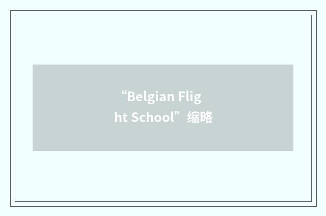“Belgian Flight School”缩略