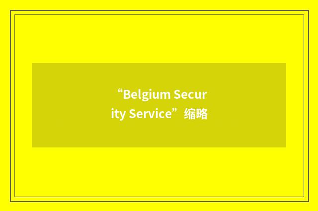 “Belgium Security Service”缩略