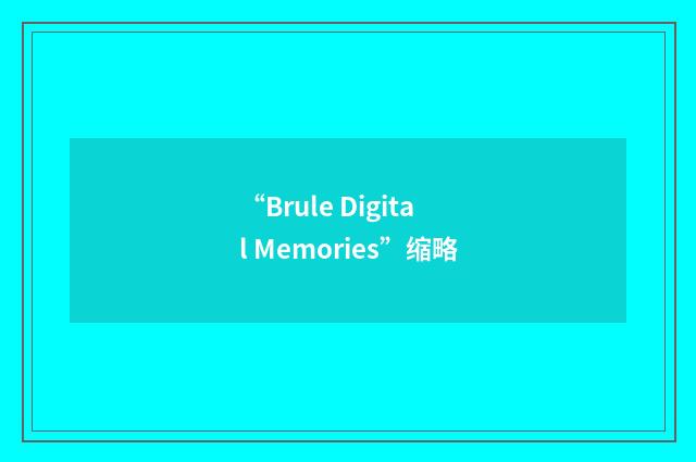 “Brule Digital Memories”缩略