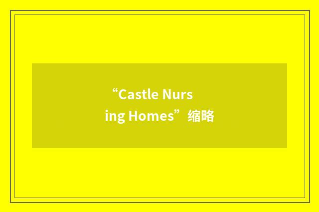 “Castle Nursing Homes”缩略