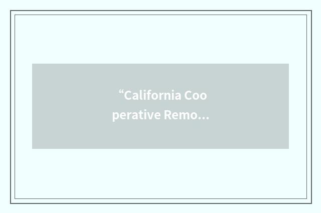 “California Cooperative Remote Sensing Project”缩略