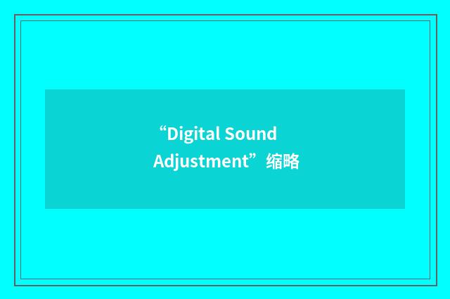“Digital Sound Adjustment”缩略