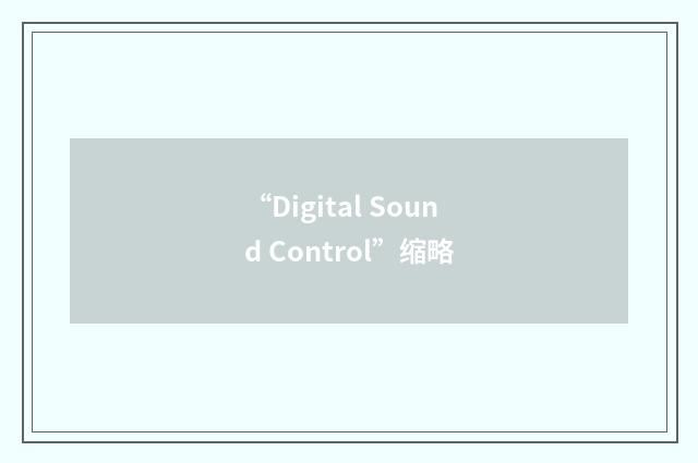 “Digital Sound Control”缩略