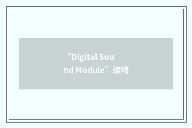 “Digital Sound Module”缩略