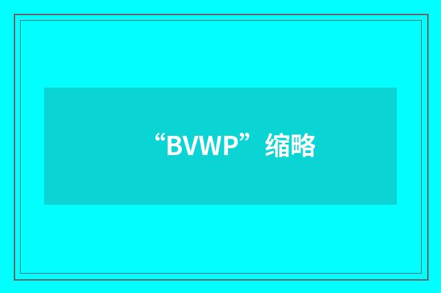 “BVWP”缩略