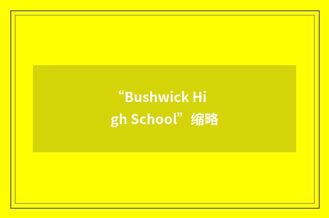“Bushwick High School”缩略