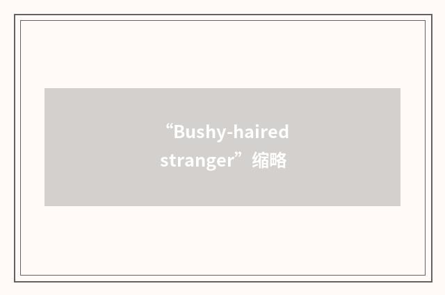 “Bushy-haired stranger”缩略