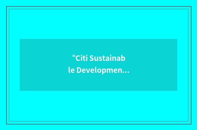 “Citi Sustainable Development Investments”缩略