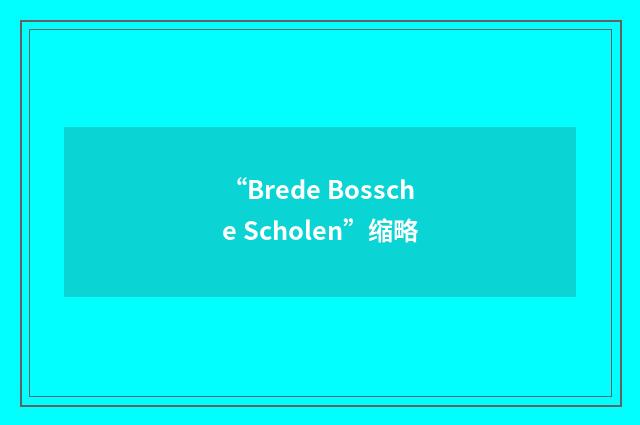 “Brede Bossche Scholen”缩略