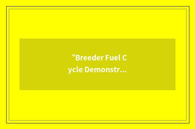 “Breeder Fuel Cycle Demonstration”缩略