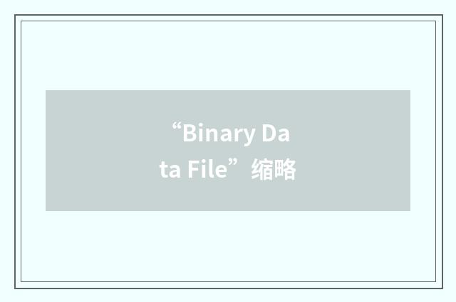“Binary Data File”缩略